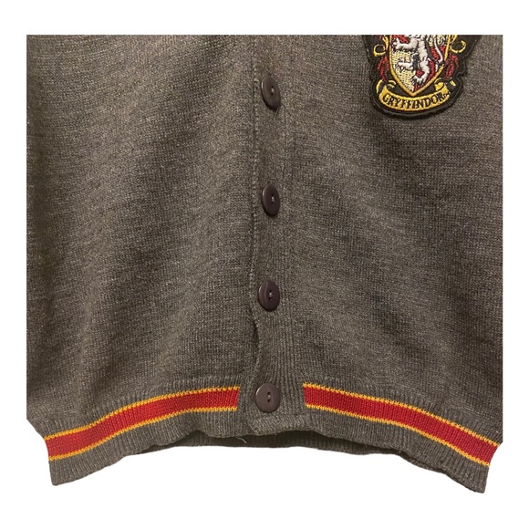 Harry Potter Crop Button Up Cardigan Sweater Women’s Size Medium Grey Leigh - Picture 3 of 7